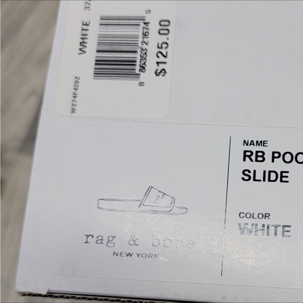 NWT Rag & Bone Pool Slides Sandals “White” - Picture 3 of 4